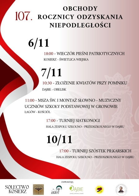 Obchody 107. rocznicy odzyskania niepodległości